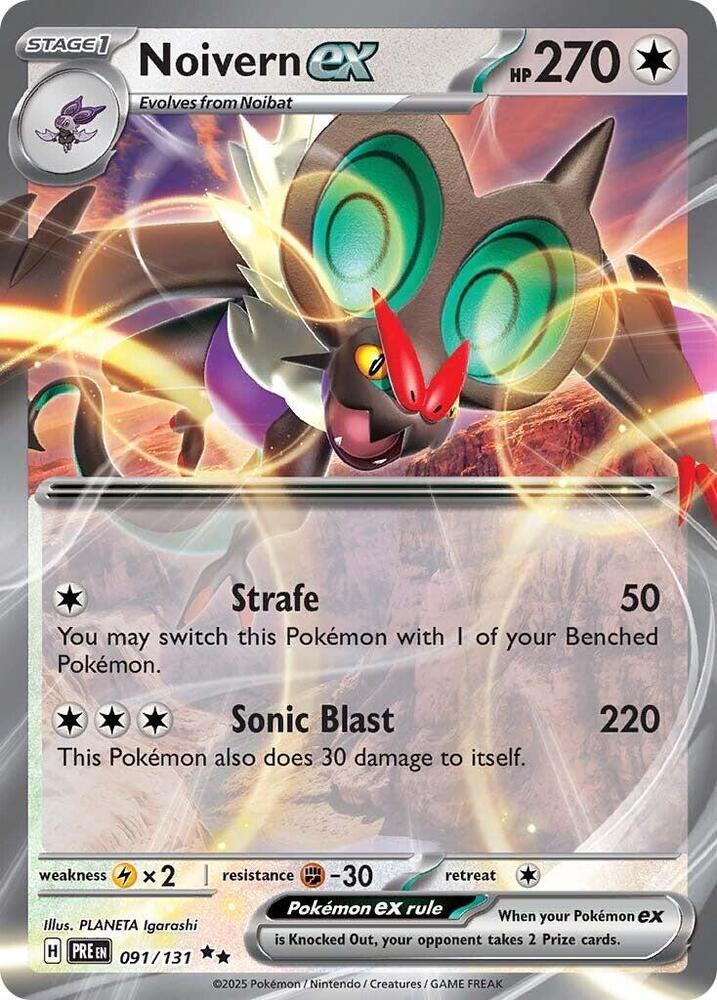 pokemon set with 131 cards Noivern ex (091/131) [Scarlet & Violet: Prismatic Evolutions]