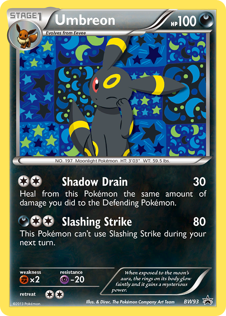 pokemon black star promo cards Umbreon (BW93) [Black & White: Black Star Promos]