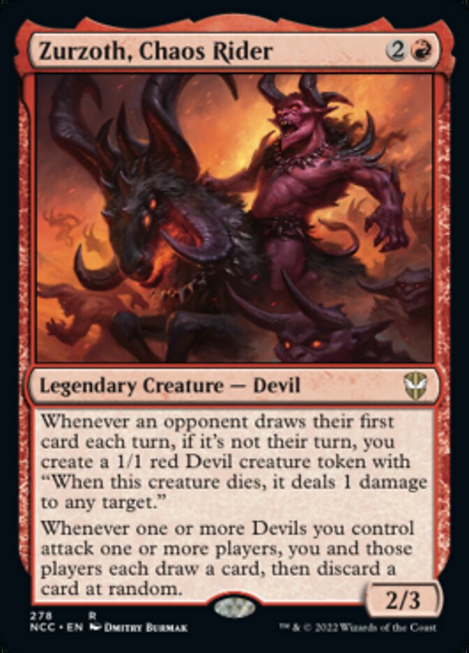 new capenna rare cards Zurzoth, Chaos Rider [Streets of New Capenna Commander]