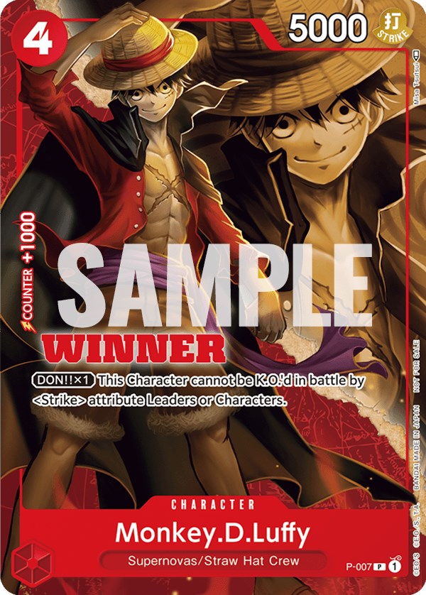 one piece card game promo cards Monkey.D.Luffy (P-007) (Winner Pack Vol. 1) [One Piece Promotion Cards