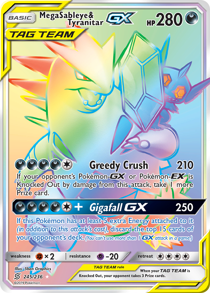 mega tyranitar pokemon card Sableye & GX (245/236) [Sun & Moon: Unified Minds] SIZE:12x20 ft card Ancient Trait MTG Foundations - Starter