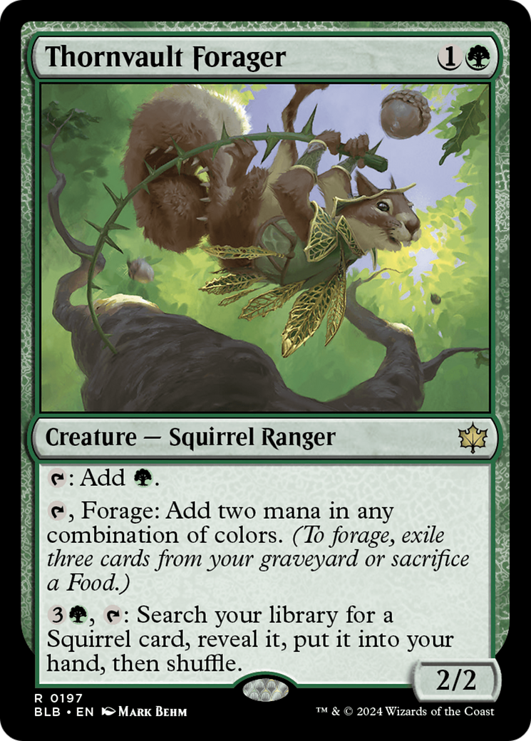 mtg bloomburrow red cards Magic the Gathering Bloomburrow Rare Thornvault Forager #197