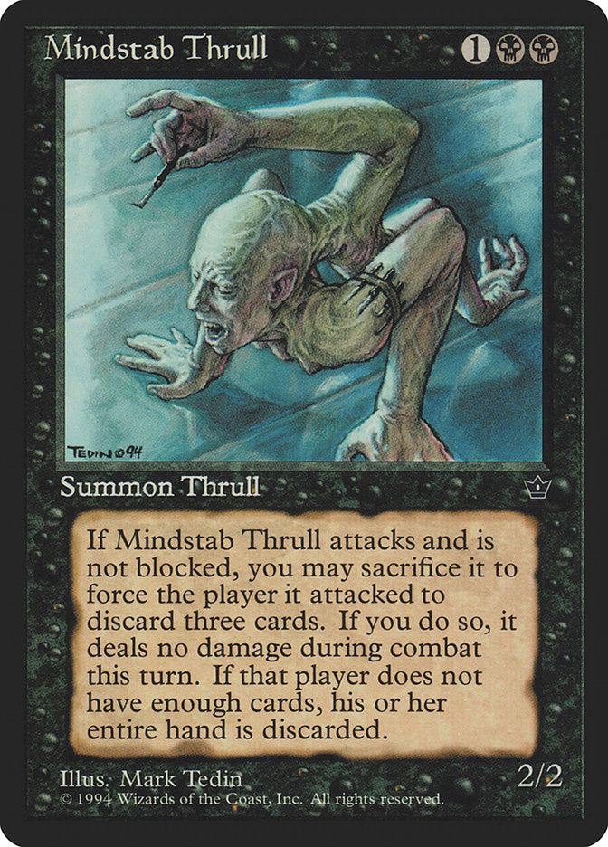 mark tedin mtg cards Mindstab Thrull (Mark Tedin) [Fallen Empires] Why would you lose style:Blue morph