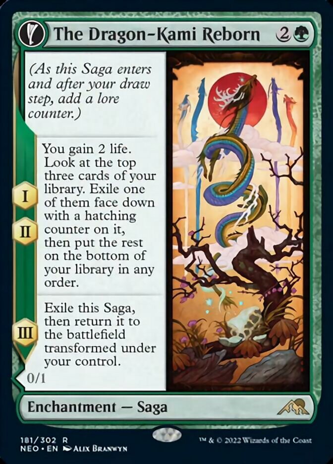 kamigawa neon dynasty rare cards The Dragon-Kami Reborn // Dragon-Kami's Egg [Kamigawa: Neon Dynasty]