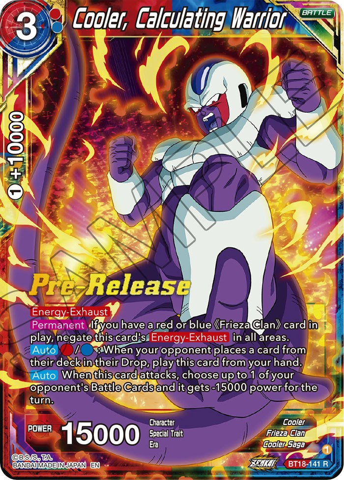 Cooler, Calculated Warrior (BT18-141) [Dawn of the Z-Legends Prereleas