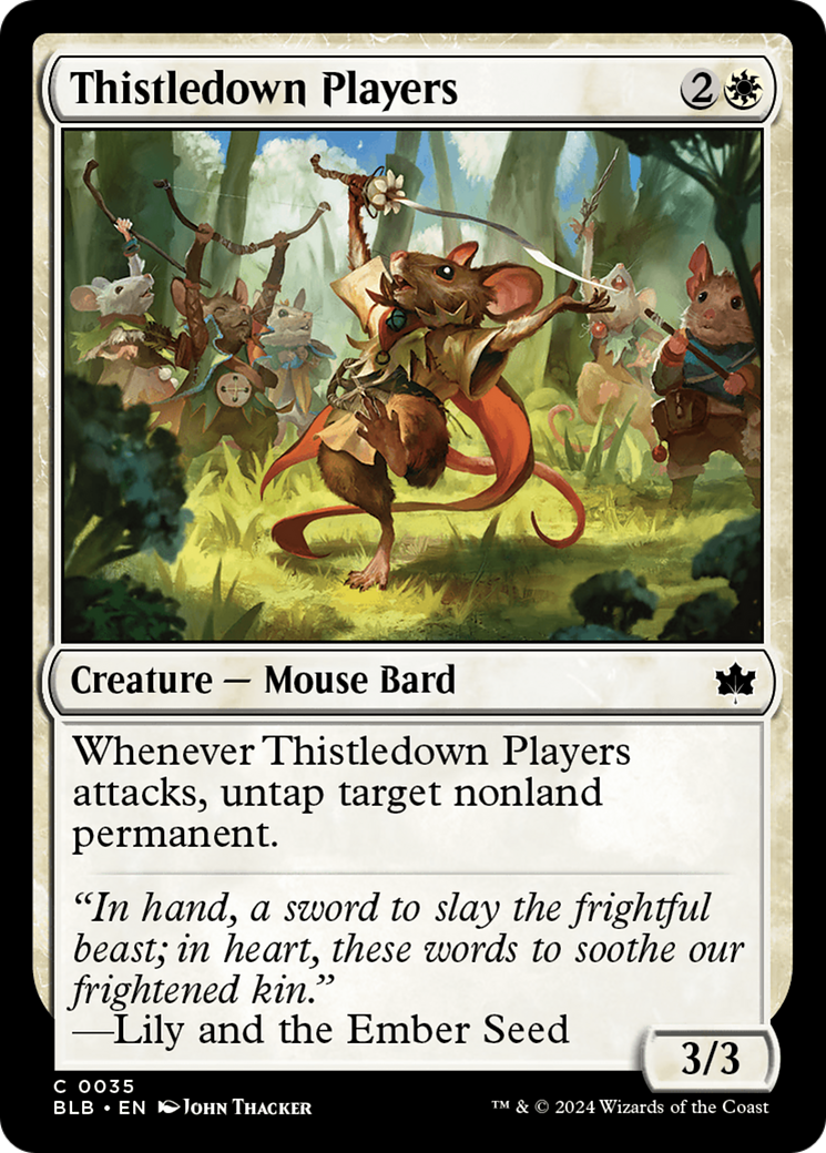 mtg bloomburrow mouse cards Thistledown Players [Bloomburrow]