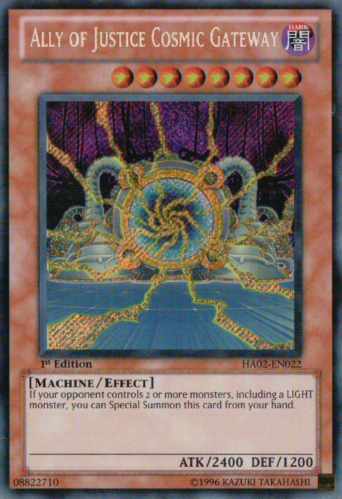 yugioh ally of justice cards Ally of Justice Cosmic Gateway [HA02-EN022] Secret Rare