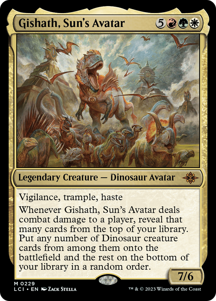 Magic The Gathering The Lost Caverns of Ixalan Mythic Rare Gishath, Sun's Avatar #229
