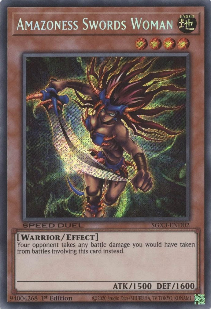 yugioh new amazoness cards Amazoness Swords Woman [SGX3-END02] Secret Rare
