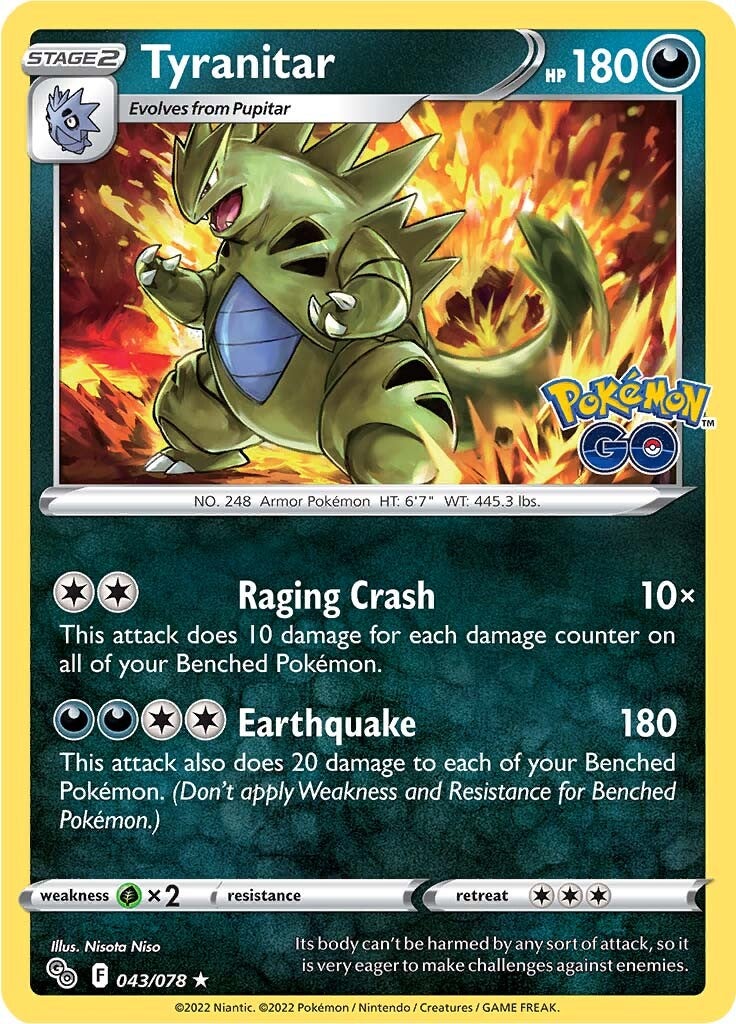 lost thunder pokemon card set Tyranitar (043/078) [Pokémon GO]
