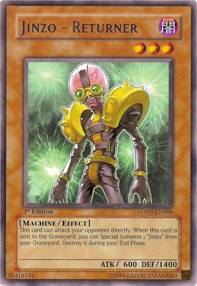 yugioh cards jinzo Yu-Gi-Oh - Jinzo Psv-000 - Pharaohs Servant - Unlimited Edition