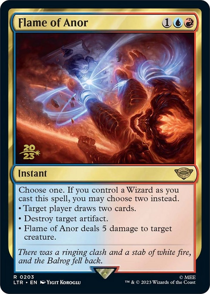 mtg lotr prerelease promo cards Flame of Anor [The Lord of the Rings: Tales of Middle-Earth Prerelease