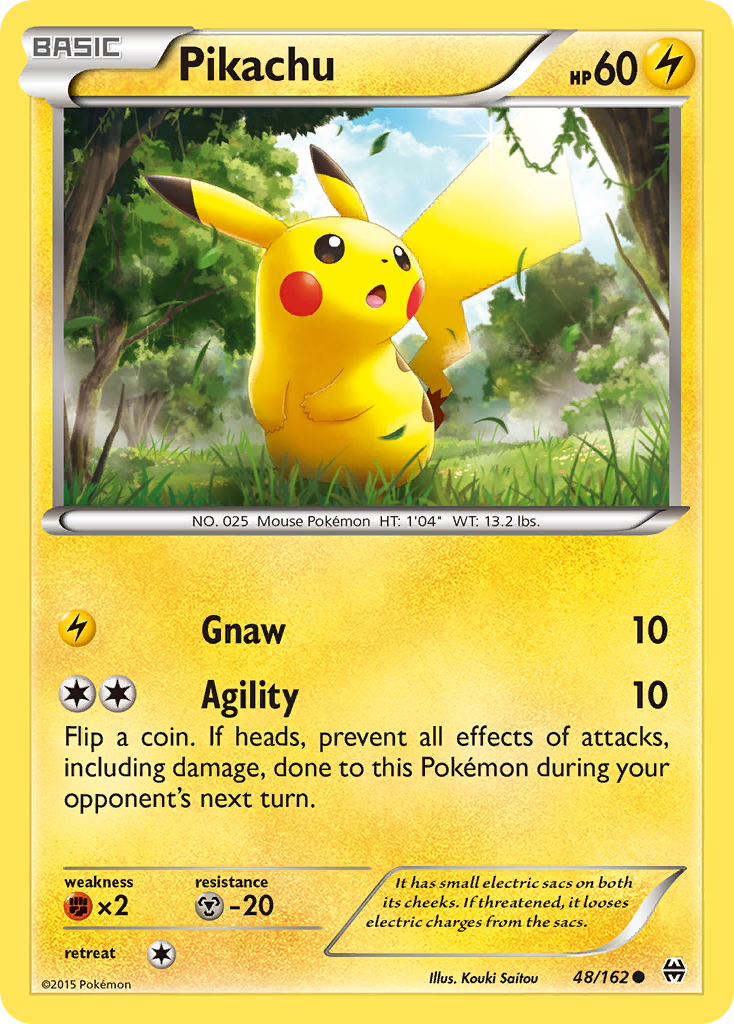 Pikachu 48/162 : Common LP Pokemon Card : XY08: BREAKthrough