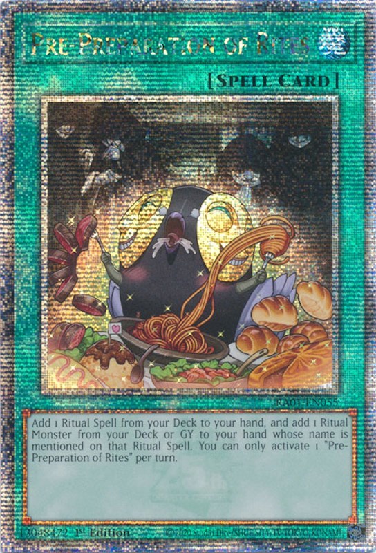 Pre-Preparation of Rites [RA01-EN055] Quarter Century Secret Rare | Red Fox  Gaming