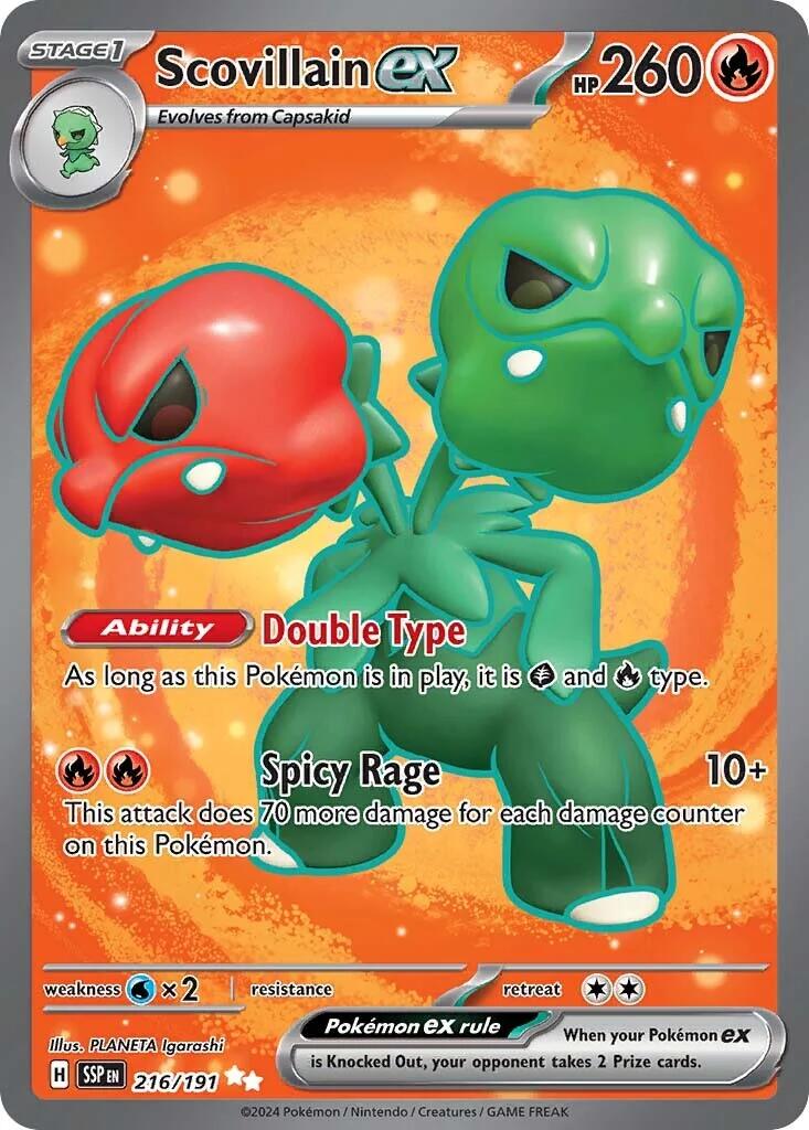 what pokemon set has 191 cards - Scarlet & Violet - Surging Sparks - Kecleon Cards in Damaged condition may have major border wear Scovillain ex (216/191) [Scarlet &