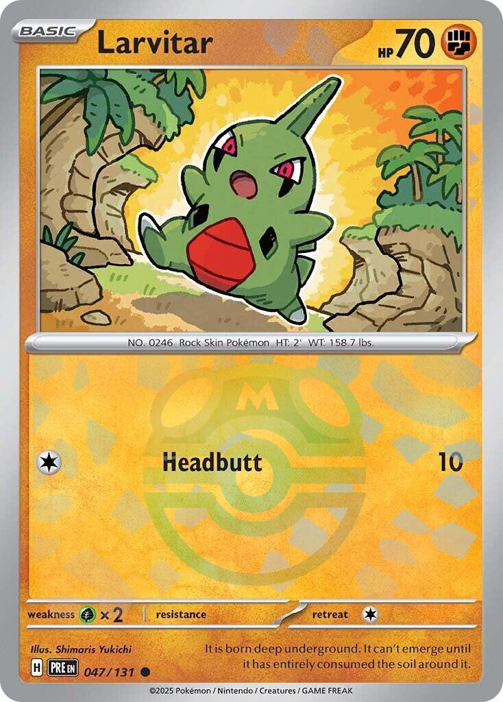 pokemon set with 131 cards Larvitar (047/131) (Master Ball Pattern) [Scarlet & Violet: Prismatic