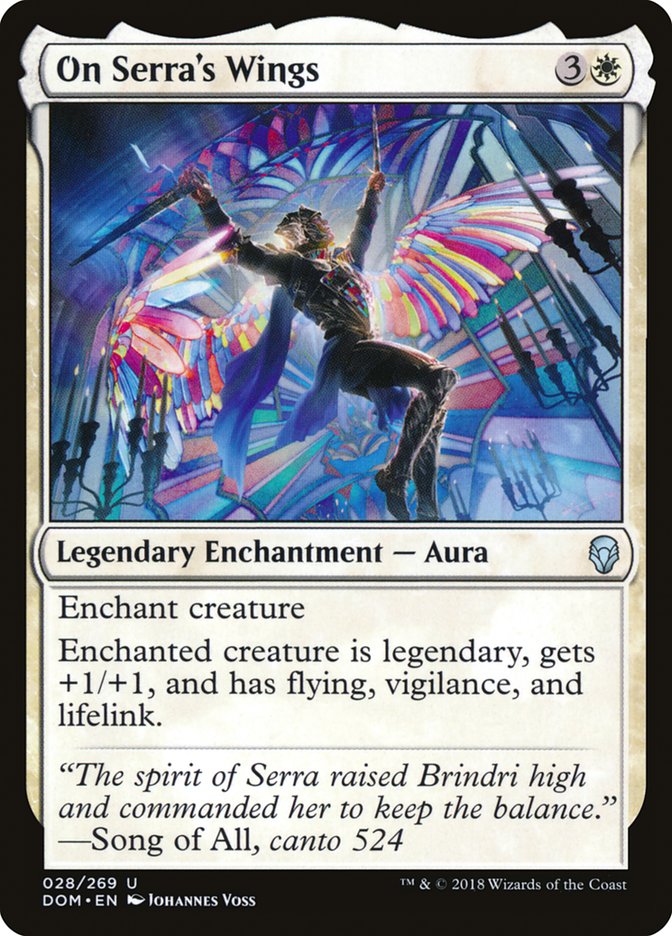 mtg serra card On Serra's Wings [Dominaria]