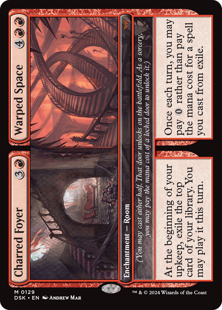 Magic the Gathering Duskmourn: House of Horror Mythic Rare Charred Foyer // Warped Space #129