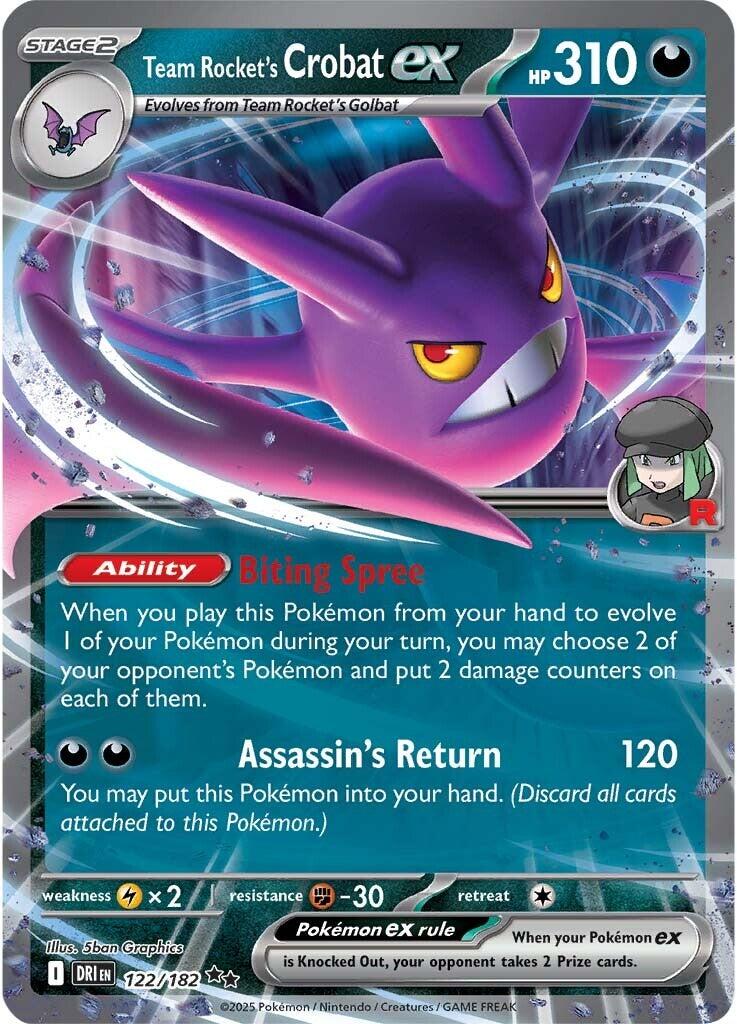 scarlet and violet destined rivals rare cards Pokemon Trading Card Game Destined Rivals Double Rare Team Rocket's Crobat ex #122