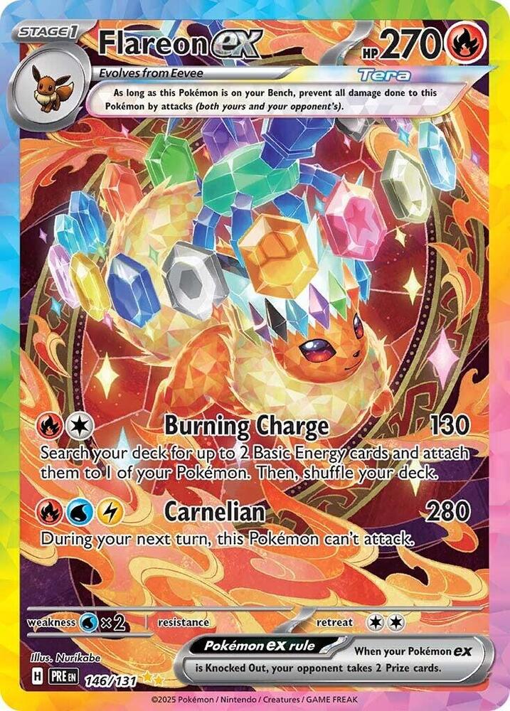 pokemon set with 131 cards Flareon ex (146/131) [Scarlet & Violet: Prismatic Evolutions]