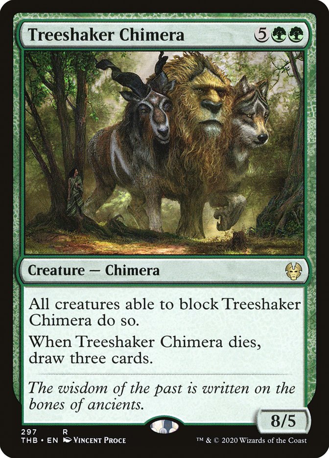 theros rare cards Treeshaker Chimera [Theros Beyond Death]