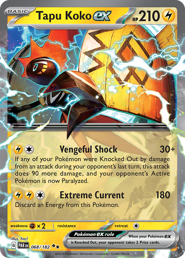 Tapu Koko ex - 068/182 - SV04: Paradox Rift [DOUBLE RARE] [Near Mint]