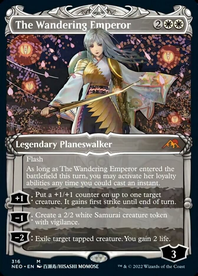 mtg neon dynasty card prices The Wandering Emperor (Showcase Samurai) [Kamigawa: Neon Dynasty]