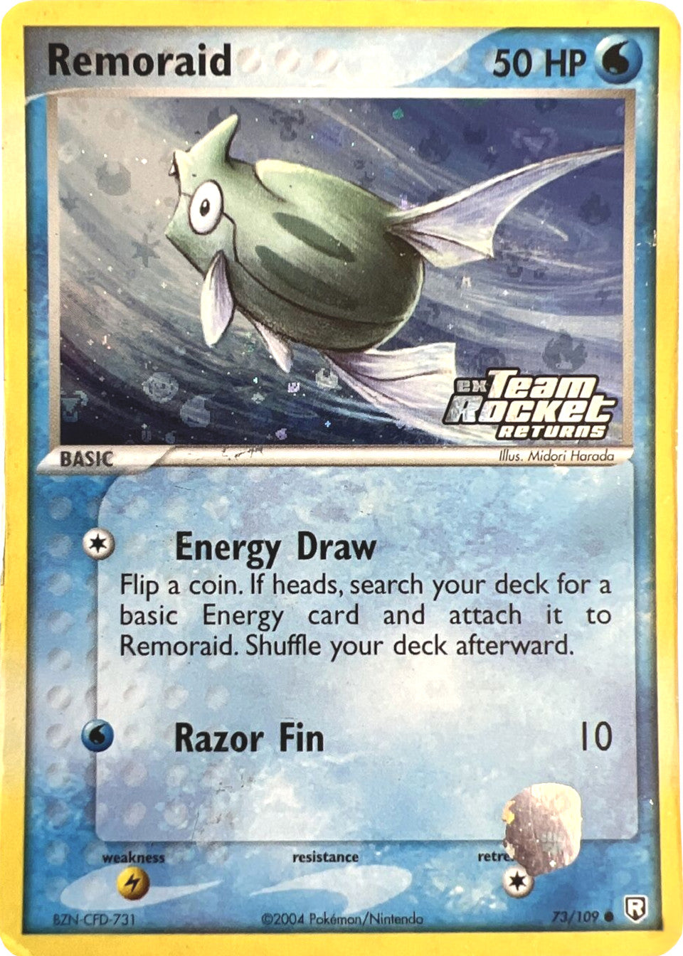what pokemon set has 73 cards Remoraid (73/109) (Stamped) [EX: Team Rocket Returns]
