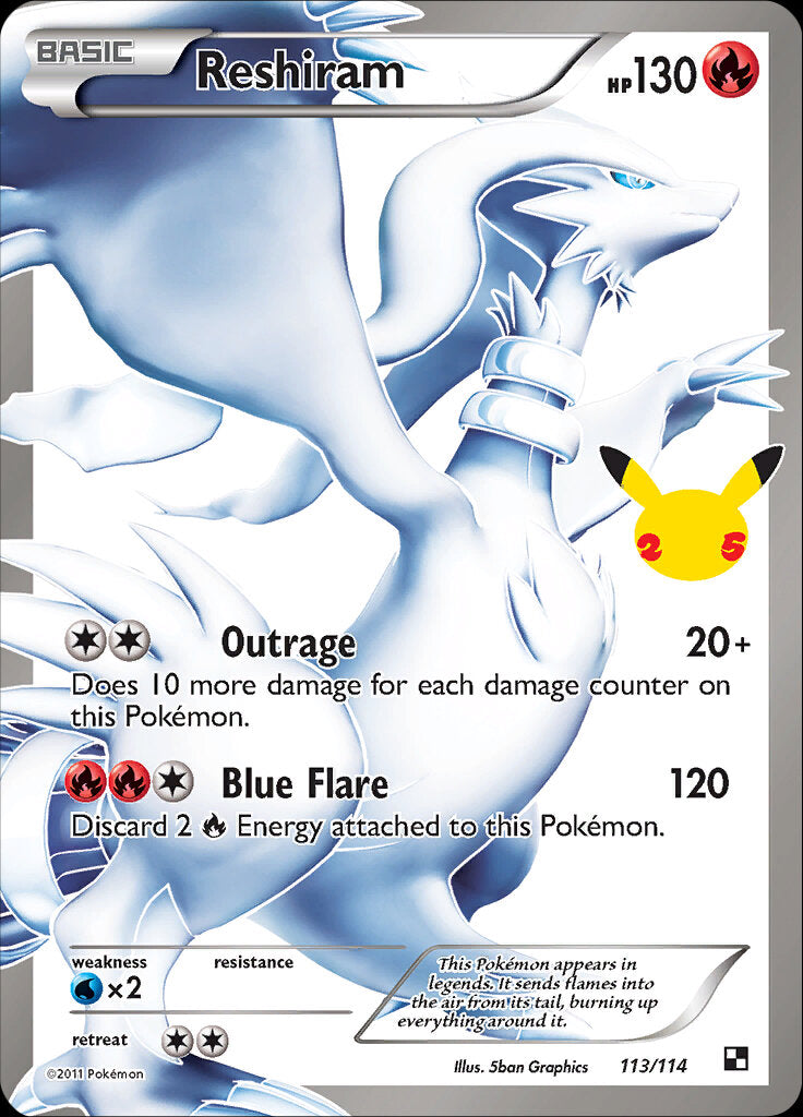 Reshiram (113/114) [Celebrations: 25th Anniversary - Classic Collectio | Red Fox Gaming Reshiram (113/114) [Celebrations: 25th Anniversary - Classic Collectio | Red Fox Gaming