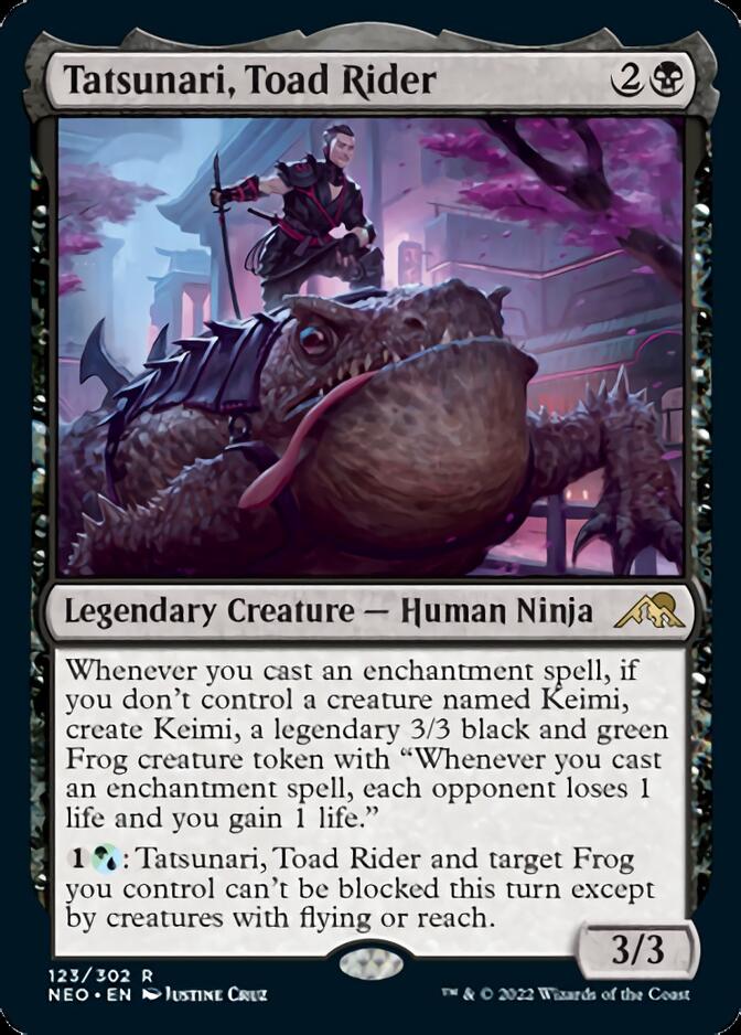 neon dynasty rare cards Tatsunari, Toad Rider [Kamigawa: Neon Dynasty]