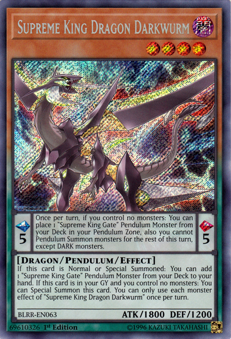 yugioh supreme king cards Supreme King Dragon Darkwurm [BLRR-EN063] Secret Rare