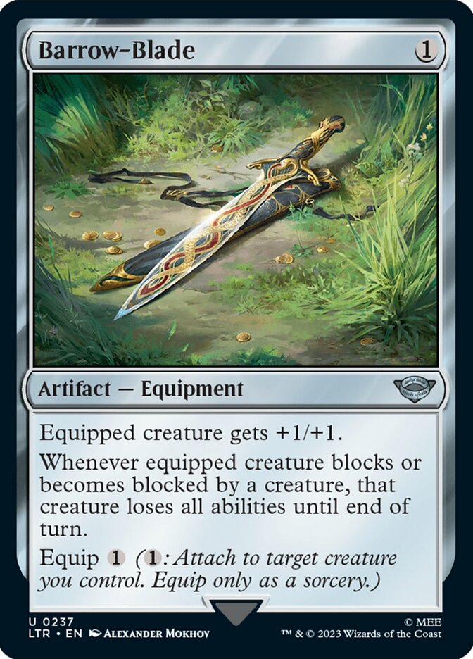best mtg equipment cards Barrow-Blade [The Lord of the Rings: Tales of Middle-Earth]