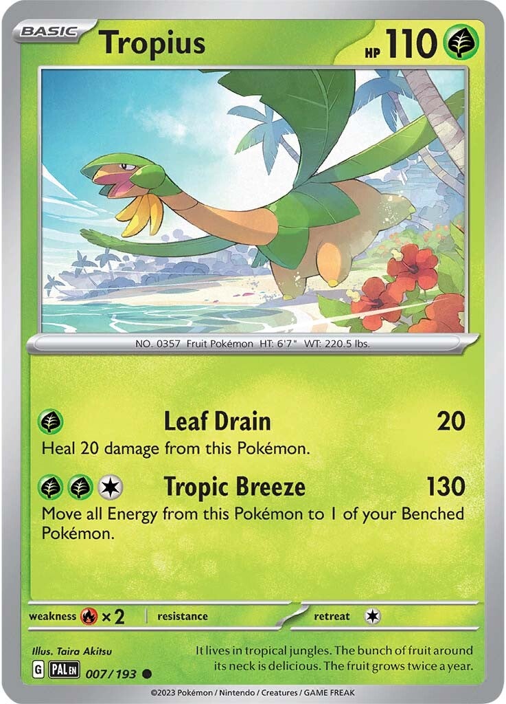 pokemon scarlet and violet paldea evolved card prices Tropius (007/193) [Scarlet & Violet: Paldea Evolved]
