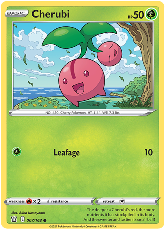 pokemon set with 163 cards Cherubi (007/163) [Sword & Shield: Battle Styles]