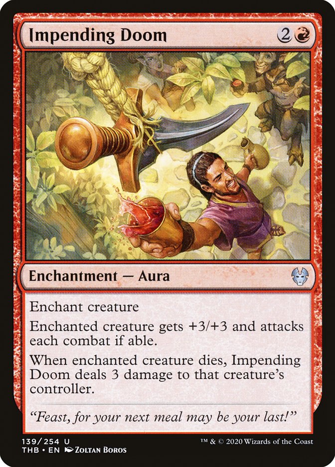 mtg theros red cards Impending Doom [Theros Beyond Death] Options:Framed Fine Art Print (12