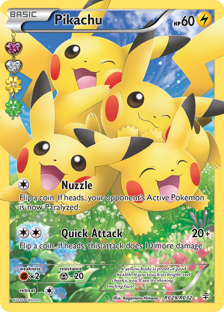 pokemon card pikachu red cheeks Pokemon X & Y Generations Radiant Collection Ultra Rare Pikachu RC29