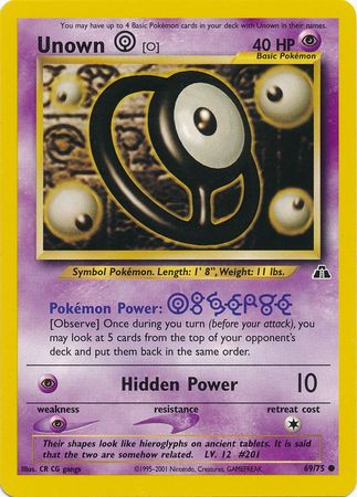 shiny unown pokemon card Pokemon Shiny unown 22