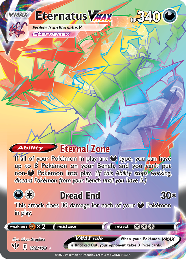 Pokemon Darkness Ablaze Eternatus VMAX #192
