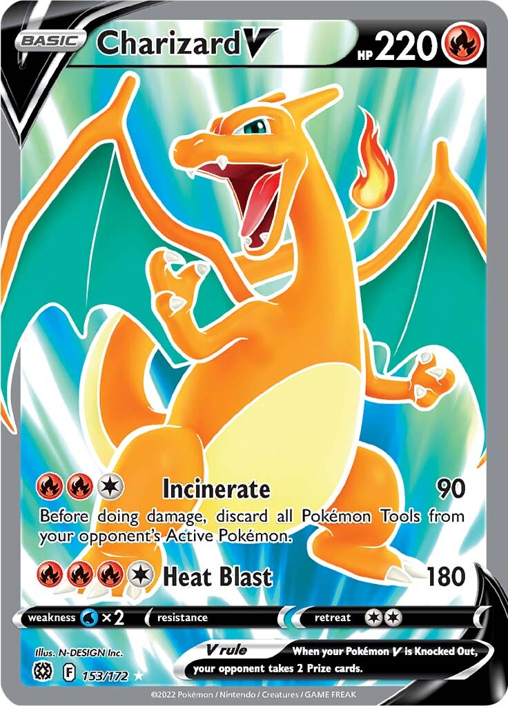 charizard with trainer pokemon card Charizard Full Art Trainer Gallery Lost Origin TG03/TG30, NM Pokemon C