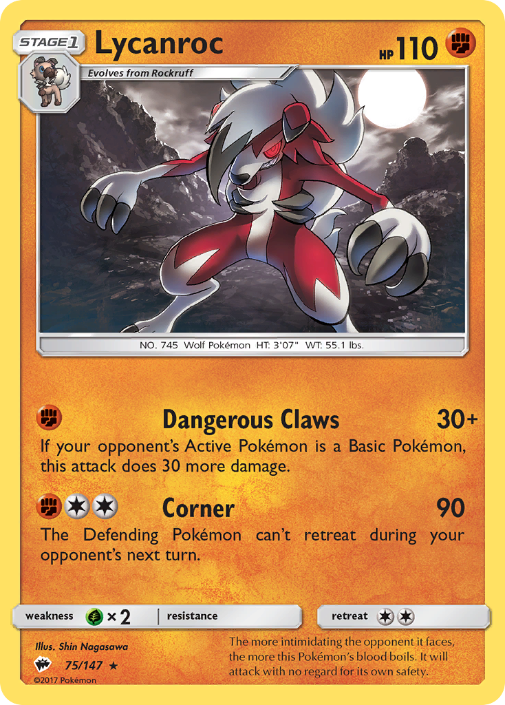 Lycanroc (75) - SM - Burning Shadows [HOLO] | Ozzie Collectables