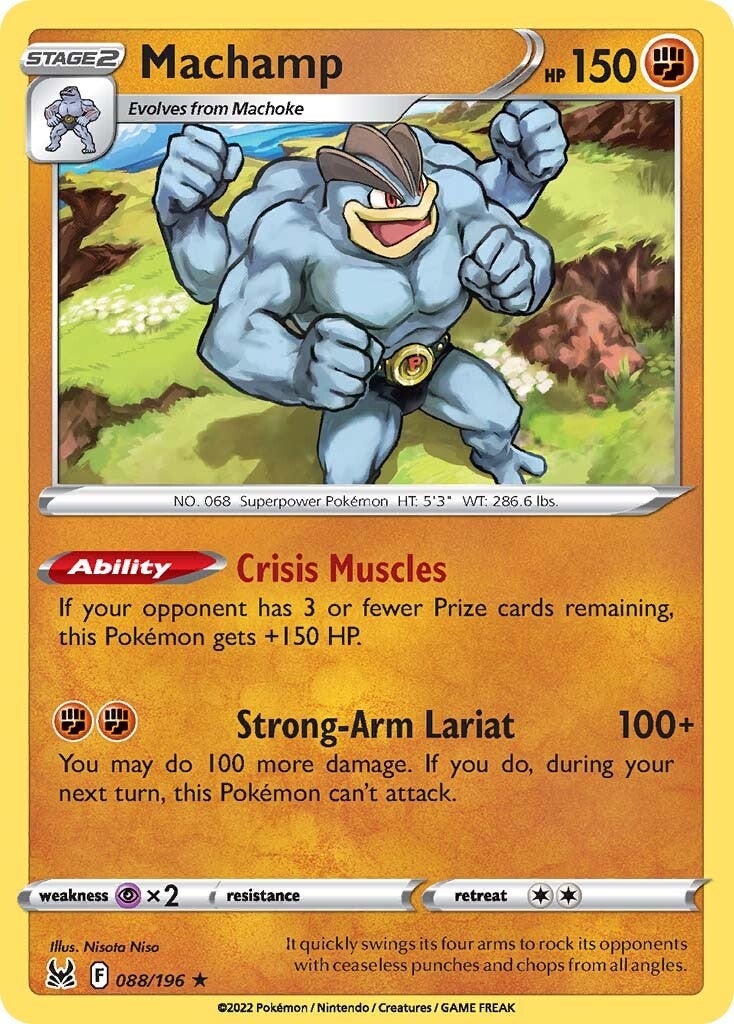 what pokemon set has 196 cards Machamp (088/196) [Sword & Shield: Lost Origin]