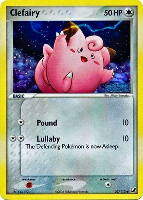 clefairy pokemon card value Clefairy (53/115) (Stamped) [EX: Unseen Forces]