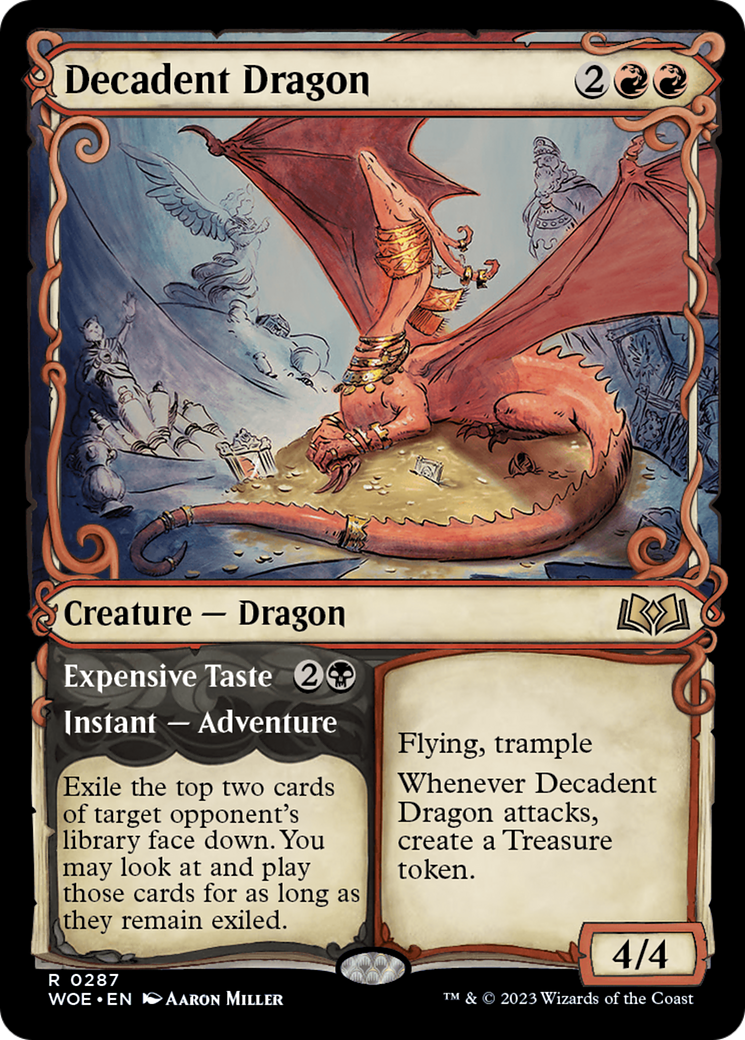 red adventure cards mtg 3x Wizard Token - Alfie's by Alfie AA410 Decadent Dragon // Expensive Taste