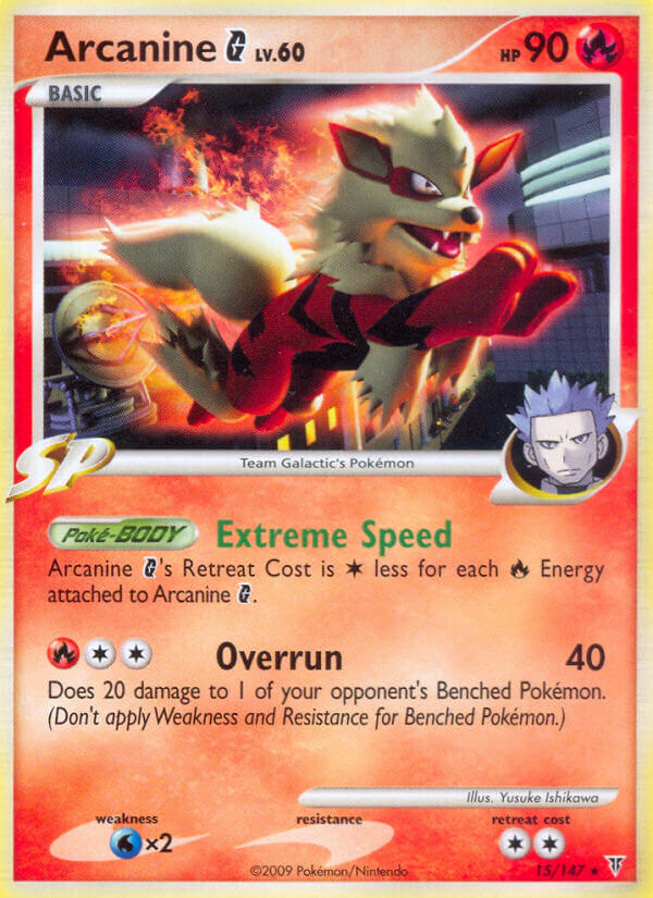 rare arcanine pokemon card Arcanine G (15/147) (Theme Deck Exclusive) [Platinum: Supreme Victors]