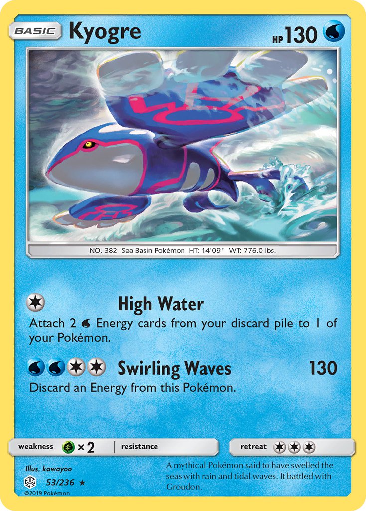 kyogre rare card Kyogre (53/236) (Cracked Ice Holo) (Theme Deck Exclusive) [Sun & Moon: