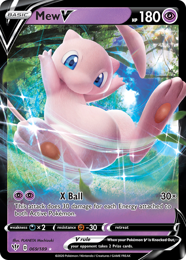 pokemon card set 189 Dartrix - 020/189 Rare Card Type Mew V (069/189) (Jumbo Card)