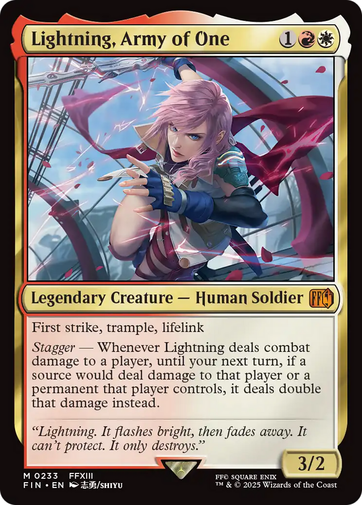 mtg rarity guide final fantasy Lightning, Army of One [FINAL FANTASY]
