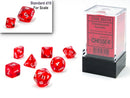 Translucent Mini-hedral Red/white 7-Die Set-1
