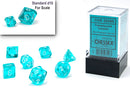 Translucent Mini-hedral Teal/white 7-Die Set-1
