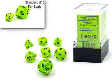 Vortex Mini-hedral Bright Green/black 7-Die Set